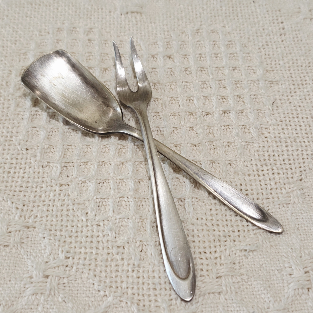 Vintage Meridian Silverplate Co FIRST LADY Serving Spoon Shovel and Fork Set